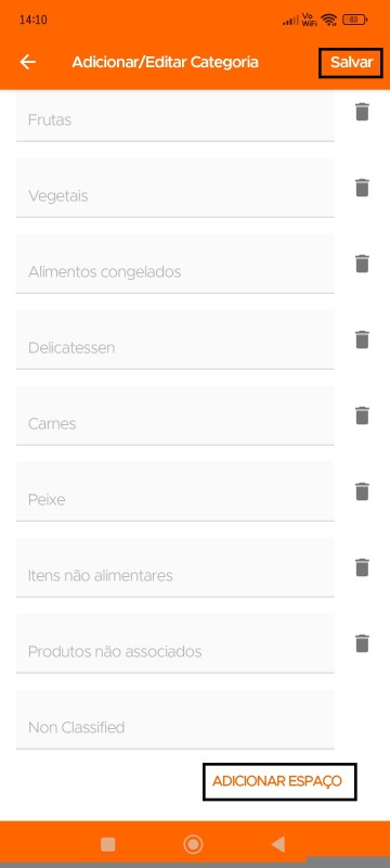 Add/Edit Category screen